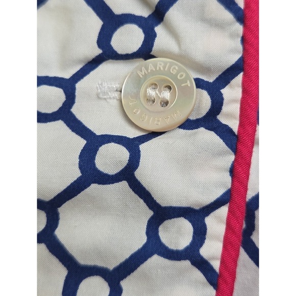 MARIGOT Block Print Night Shirt Blue Geometric Pajama Dress Size M Msrp $105 - Picture 7 of 10